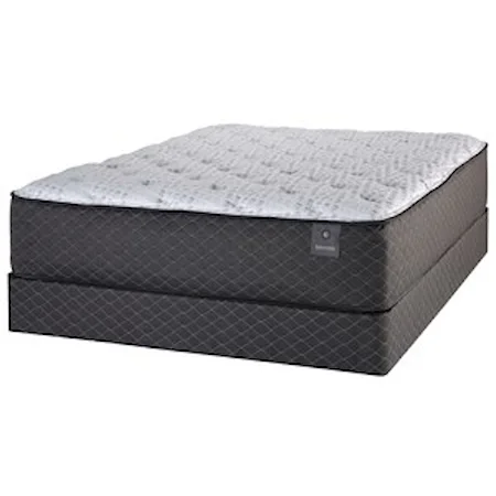 Queen 14" Plush Pocketed Coil Mattress and 9" Grey Foundation